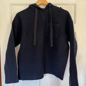Alex Mill Navy Boiled Wool Pocket Hoodie (S)